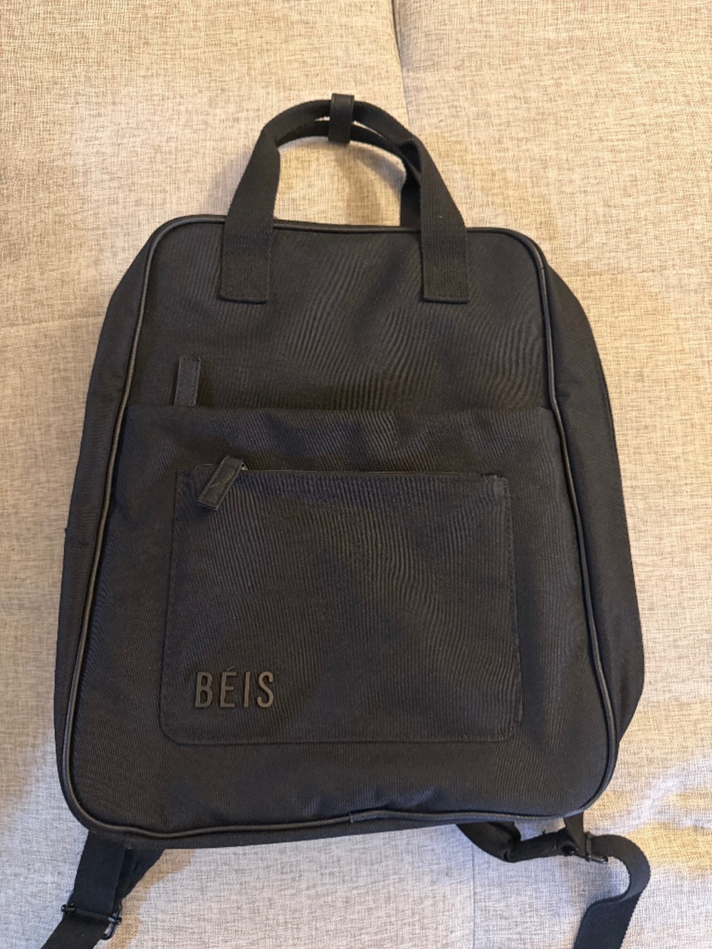 BEIS Expandable Backpack in Black | Travel + Laptop Bag